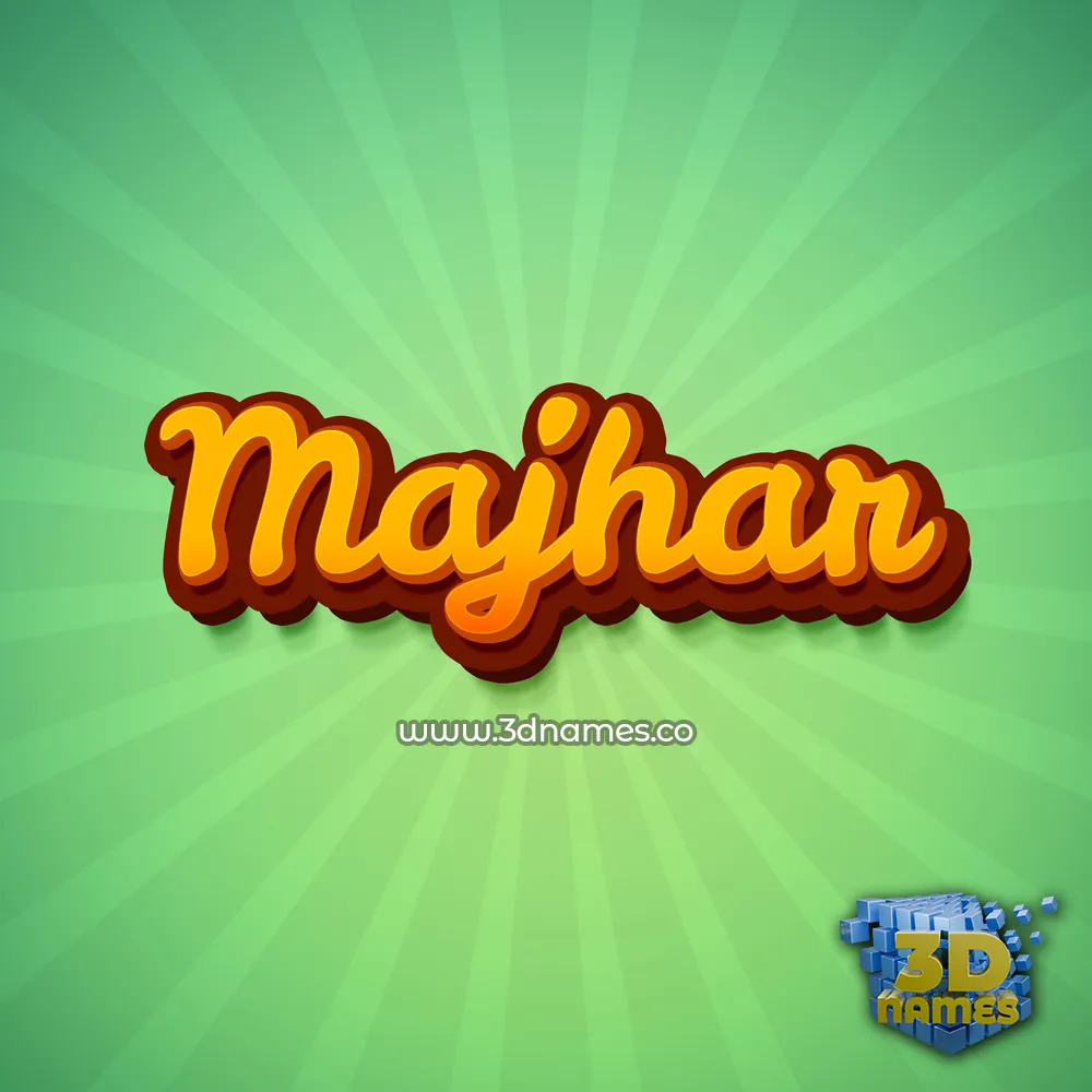 majhar in Green Rays style - 3D name wallpaper