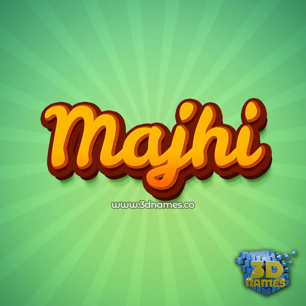 majhi in Green Rays style - 3D name wallpaper