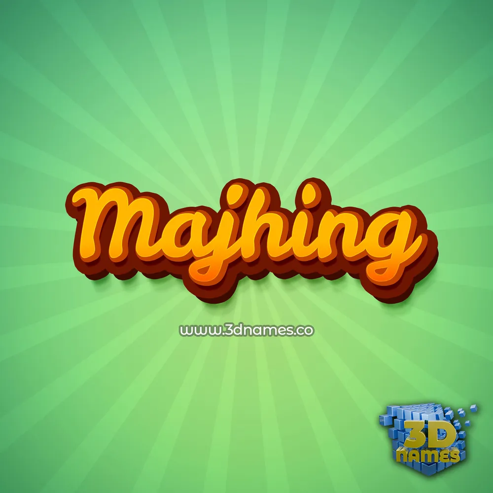 majhing in Green Rays style - 3D name wallpaper