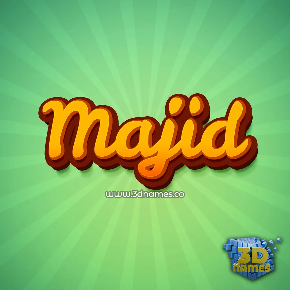 majid in Green Rays style - 3D name wallpaper
