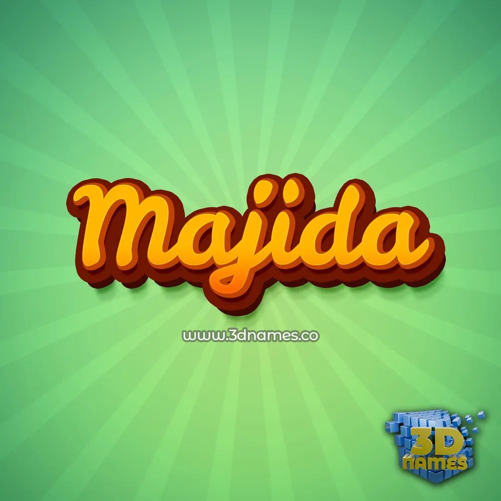 majida in Green Rays style - 3D name wallpaper