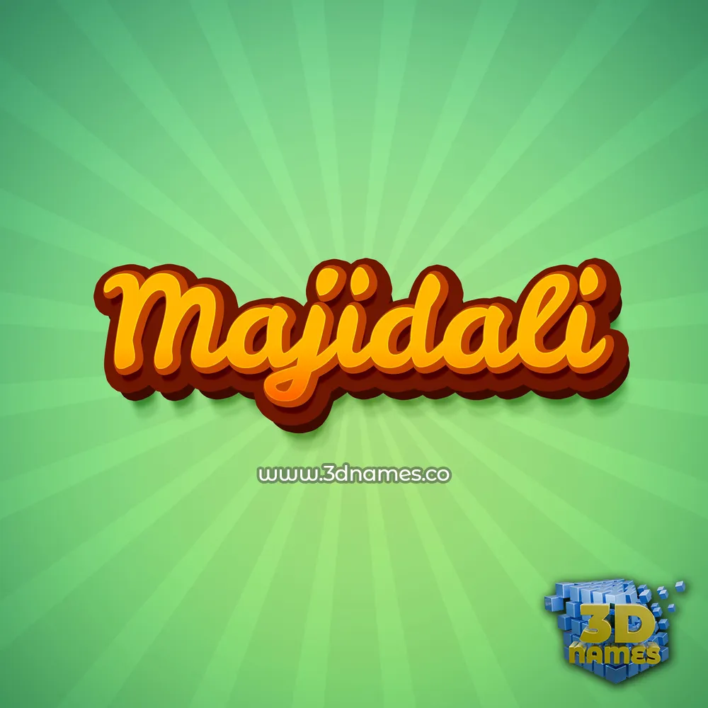 majidali in Green Rays style - 3D name wallpaper