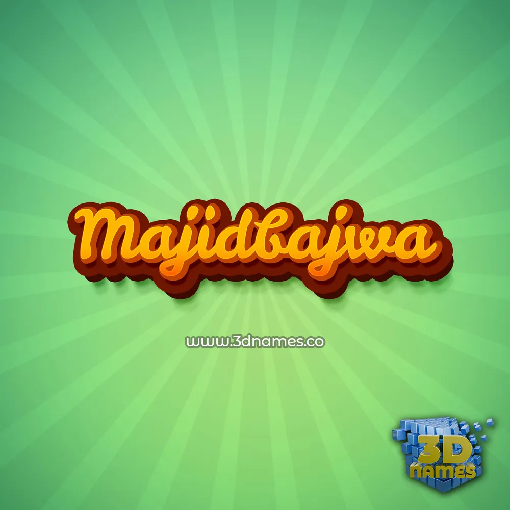 majidbajwa in Green Rays style - 3D name wallpaper