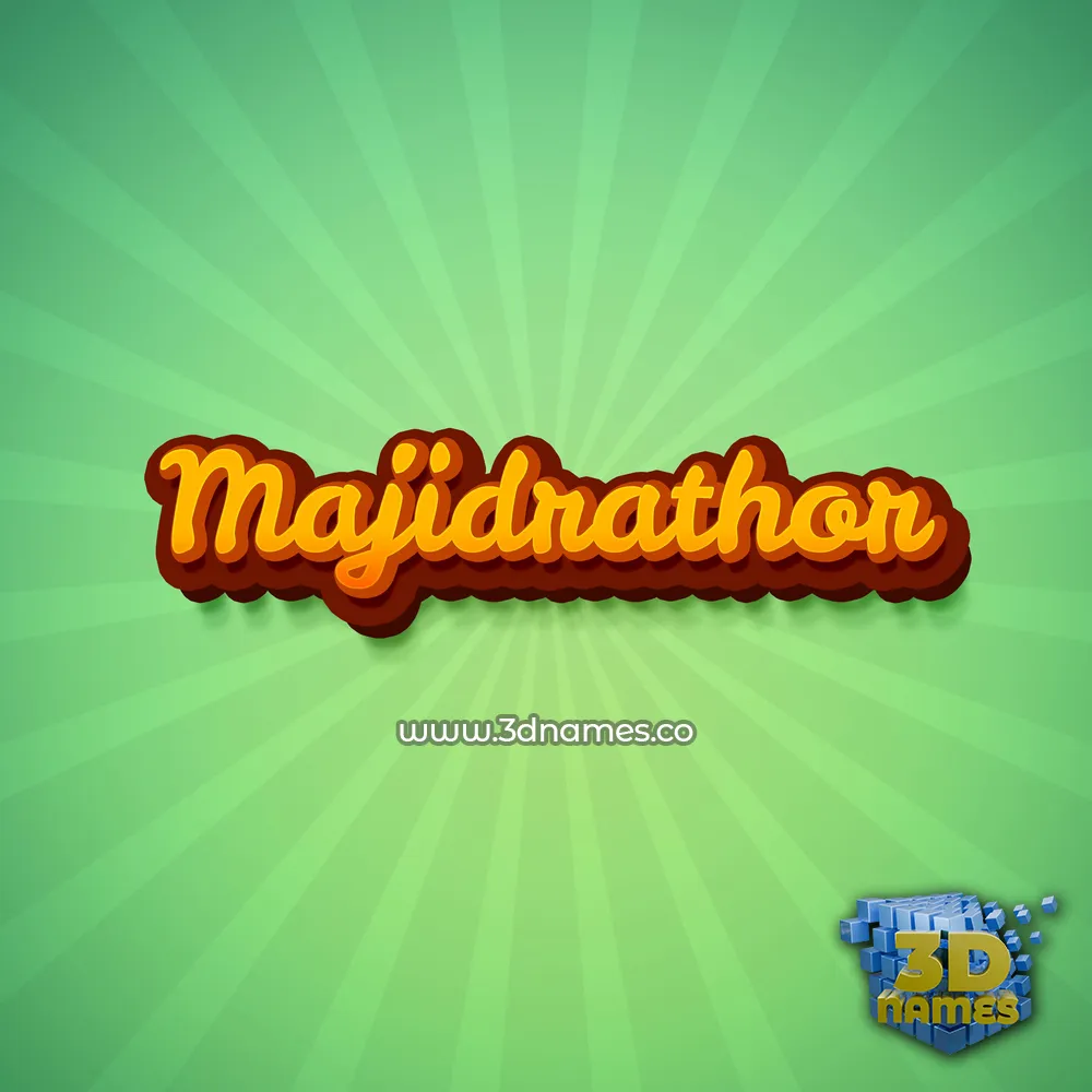 majidrathor in Green Rays style - 3D name wallpaper