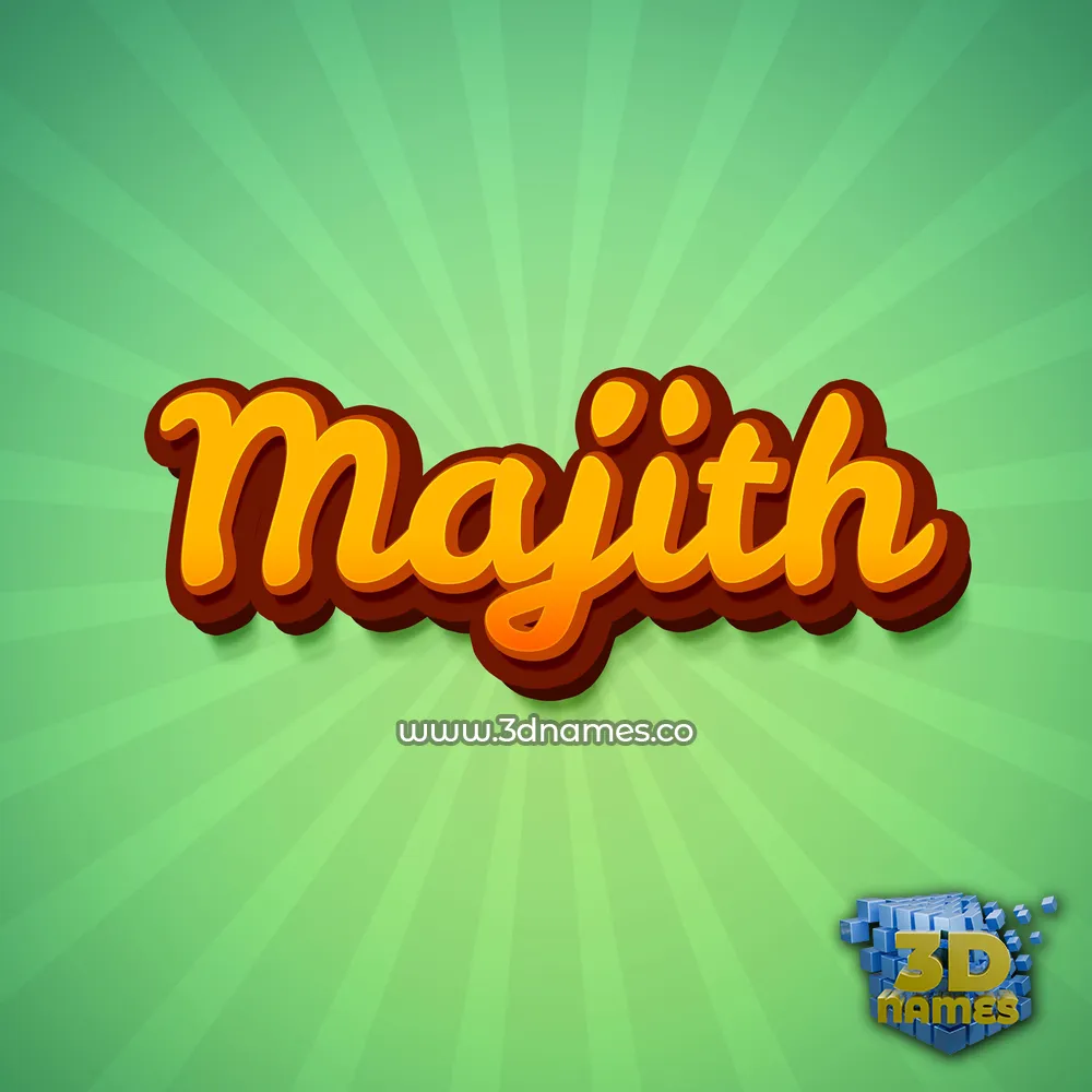 majith in Green Rays style - 3D name wallpaper