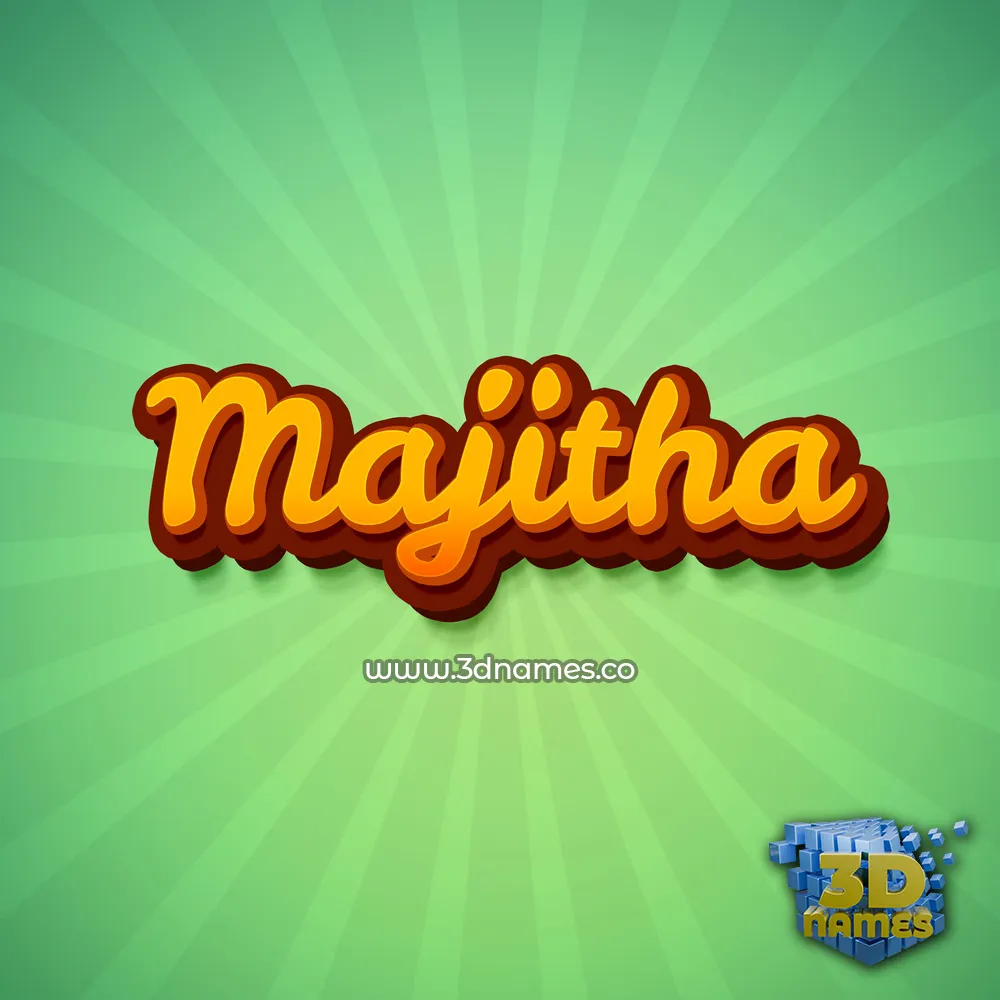 majitha in Green Rays style - 3D name wallpaper