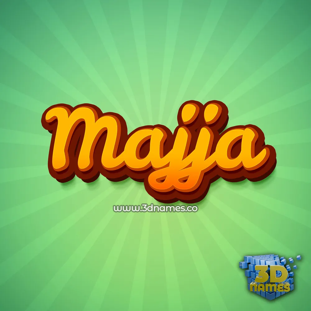 majja in Green Rays style - 3D name wallpaper