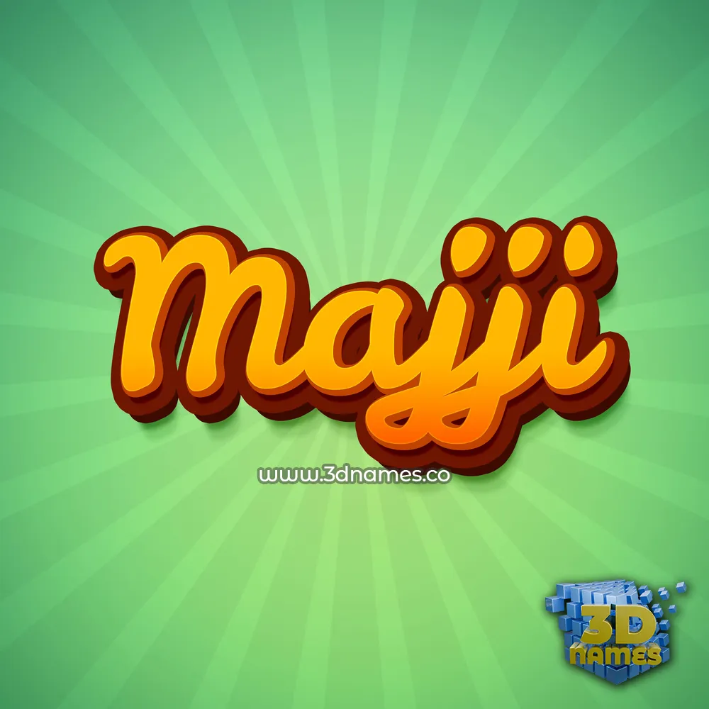 majji in Green Rays style - 3D name wallpaper