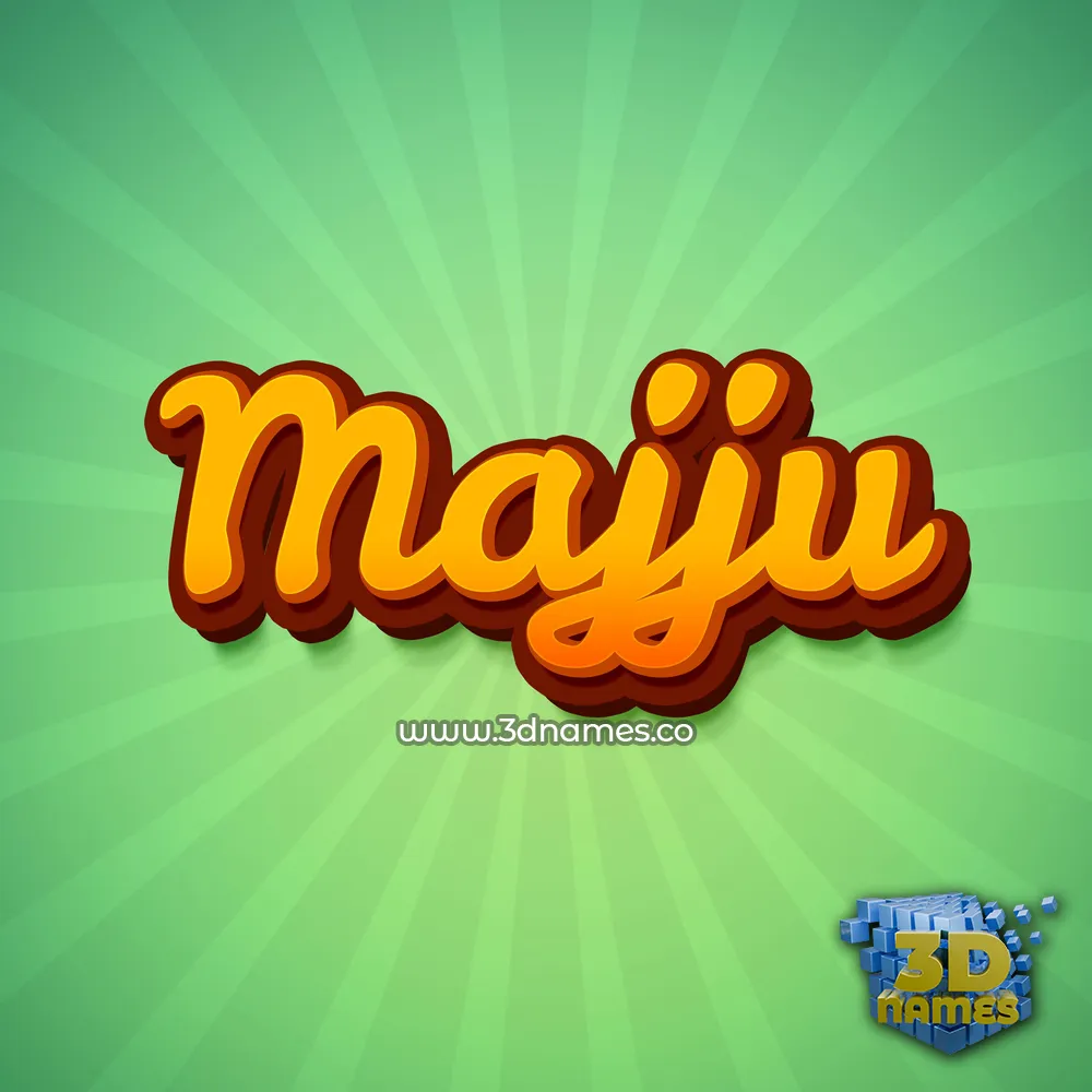 majju in Green Rays style - 3D name wallpaper