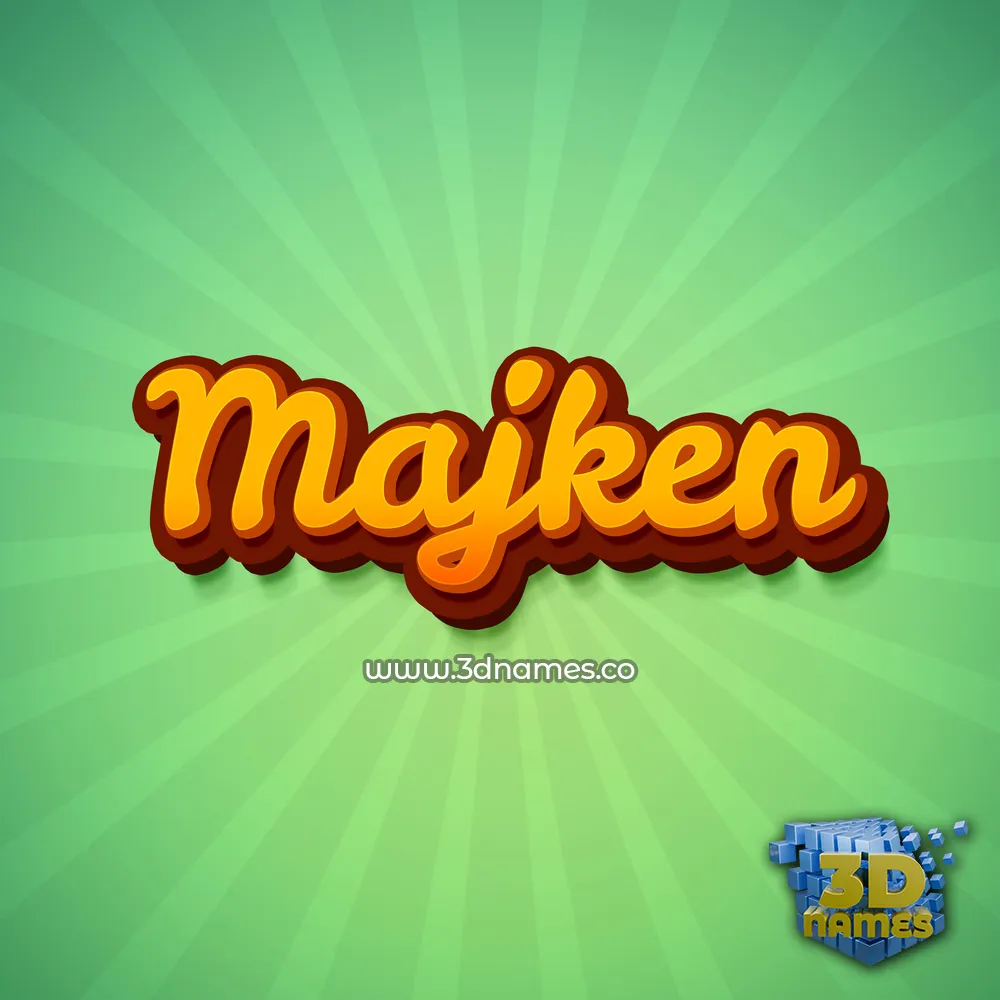 majken in Green Rays style - 3D name wallpaper
