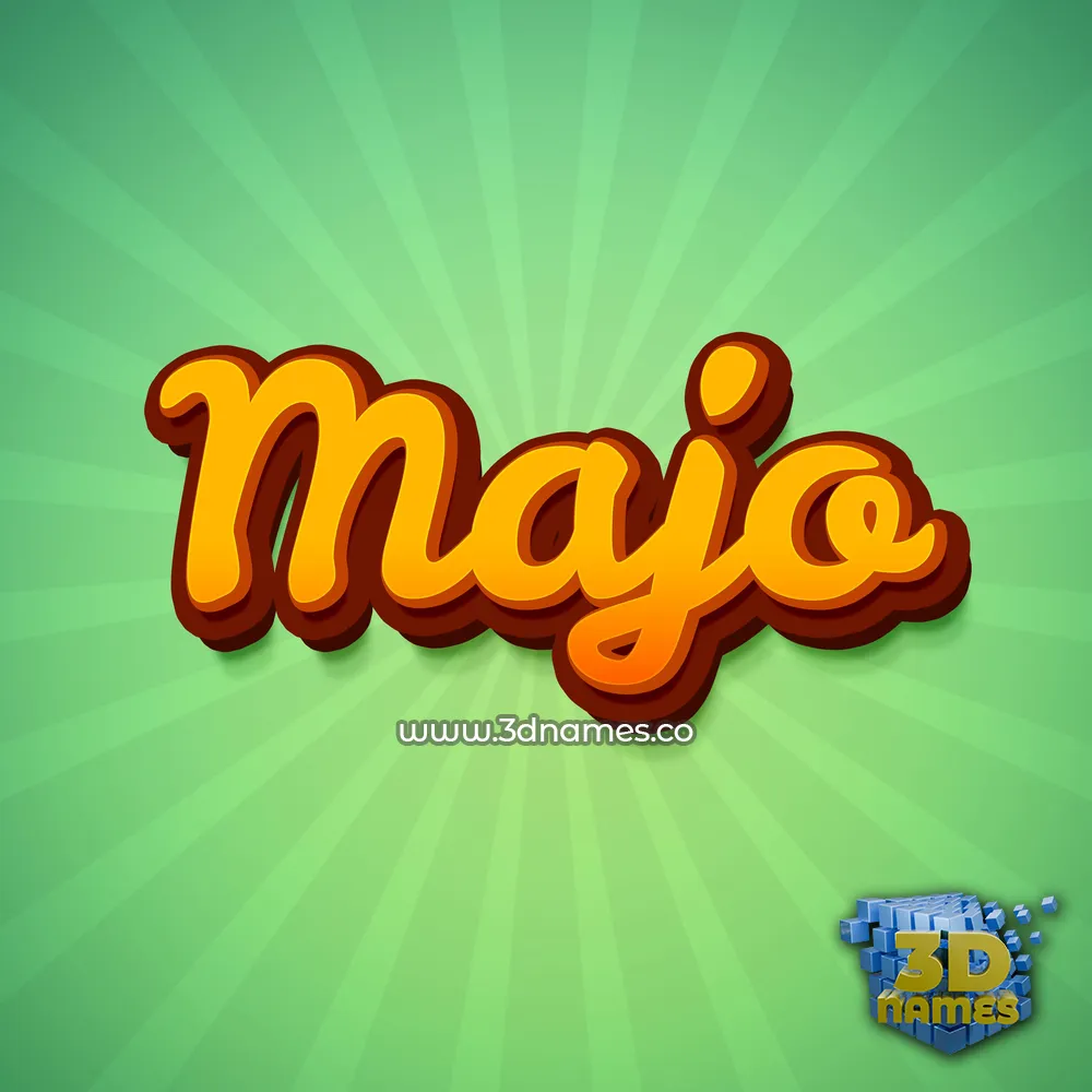 majo in Green Rays style - 3D name wallpaper