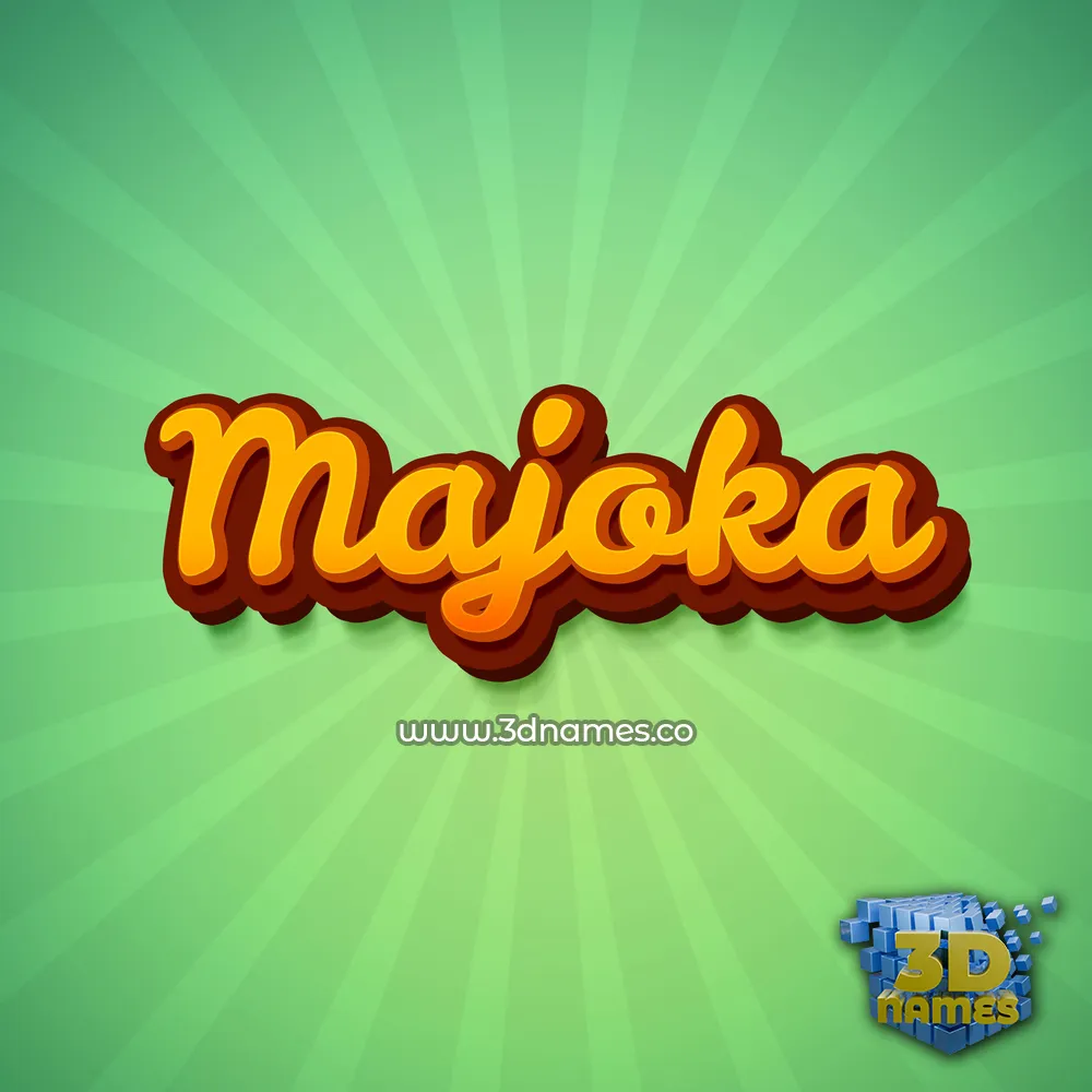 majoka in Green Rays style - 3D name wallpaper