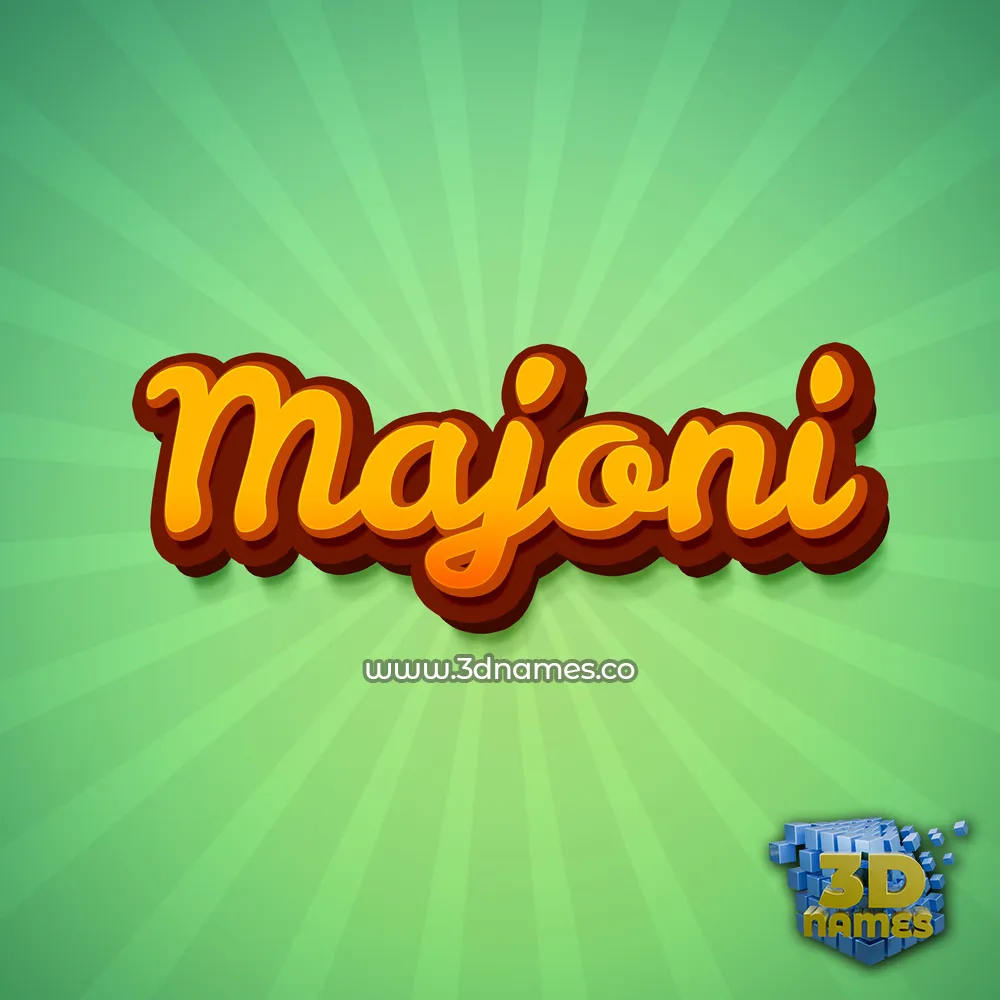 majoni in Green Rays style - 3D name wallpaper