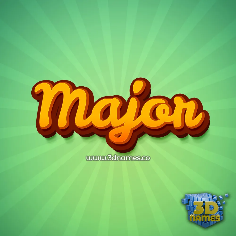 major in Green Rays style - 3D name wallpaper