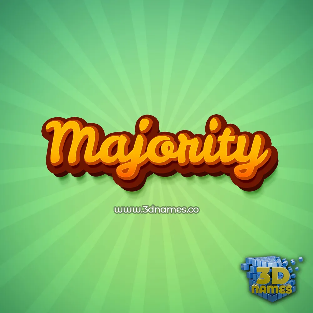 majority in Green Rays style - 3D name wallpaper