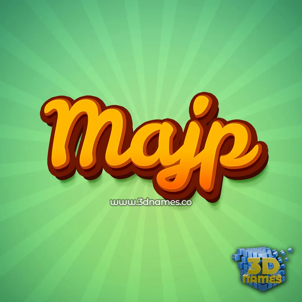 majp in Green Rays style - 3D name wallpaper