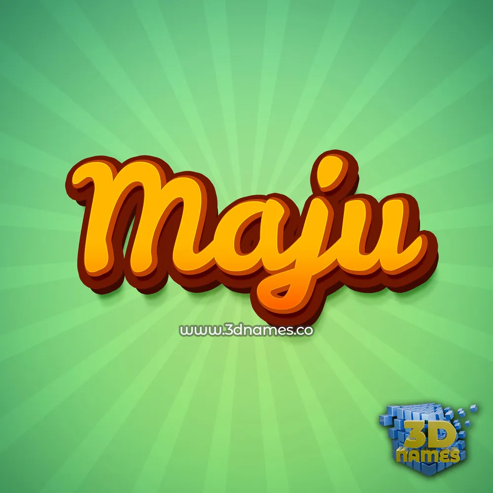 maju in Green Rays style - 3D name wallpaper