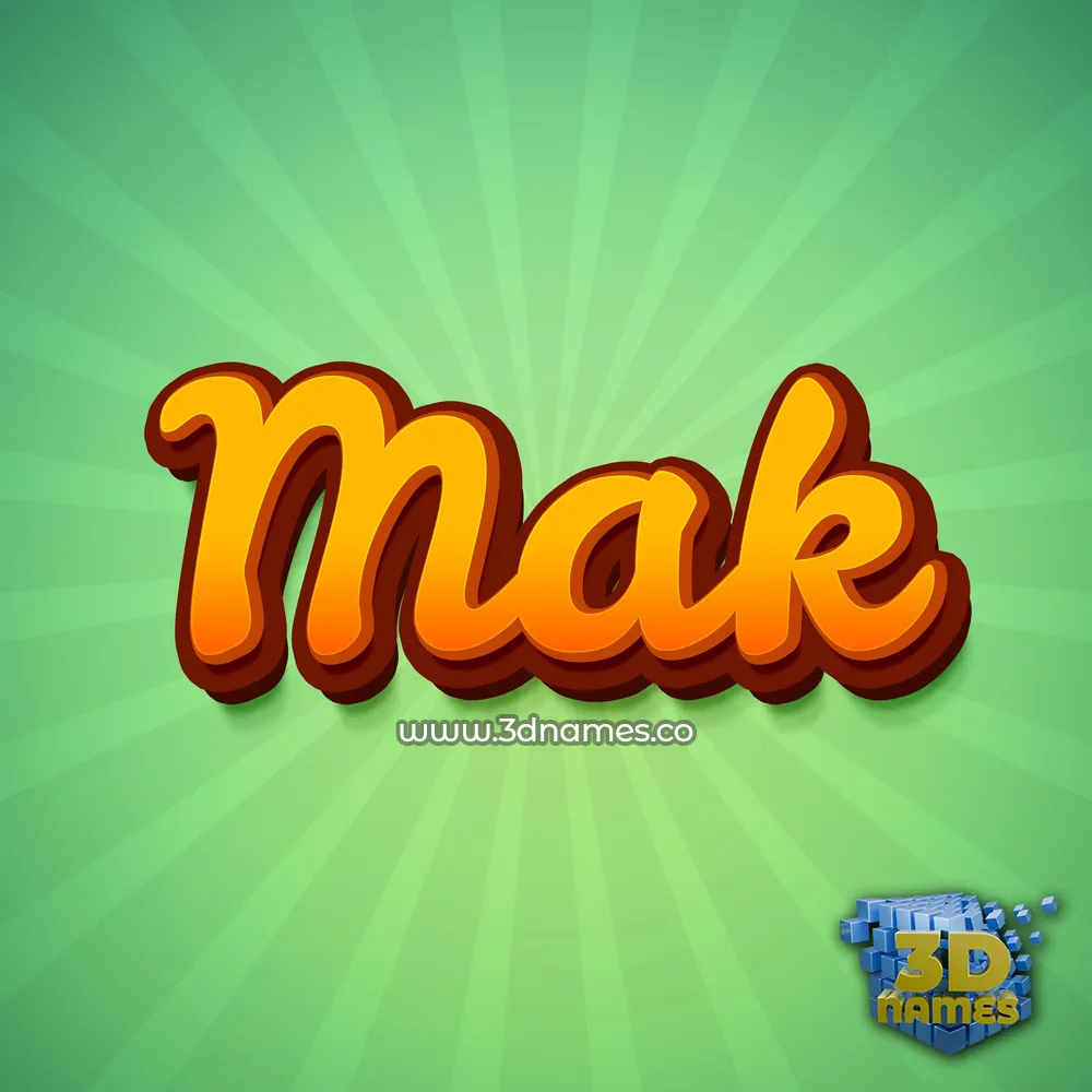 mak in Green Rays style - 3D name wallpaper
