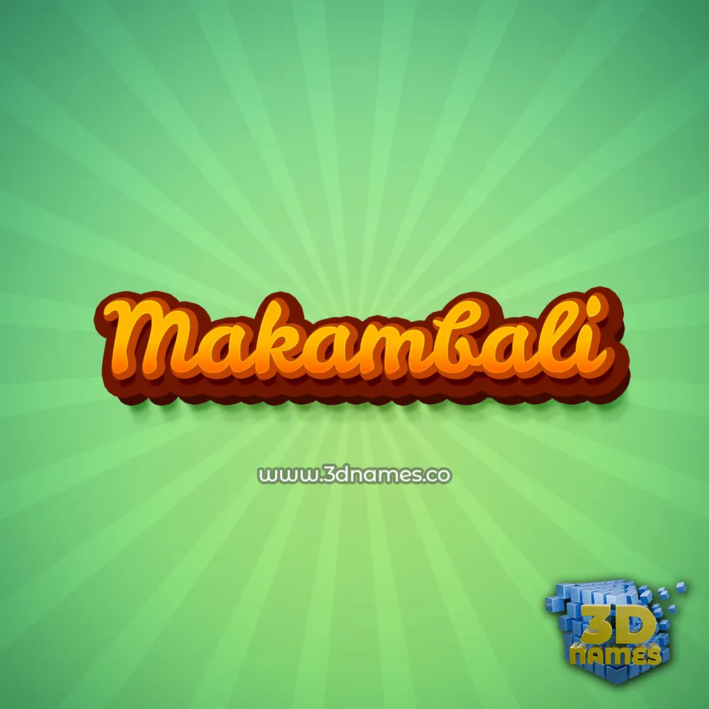 makambali in Green Rays style - 3D name wallpaper