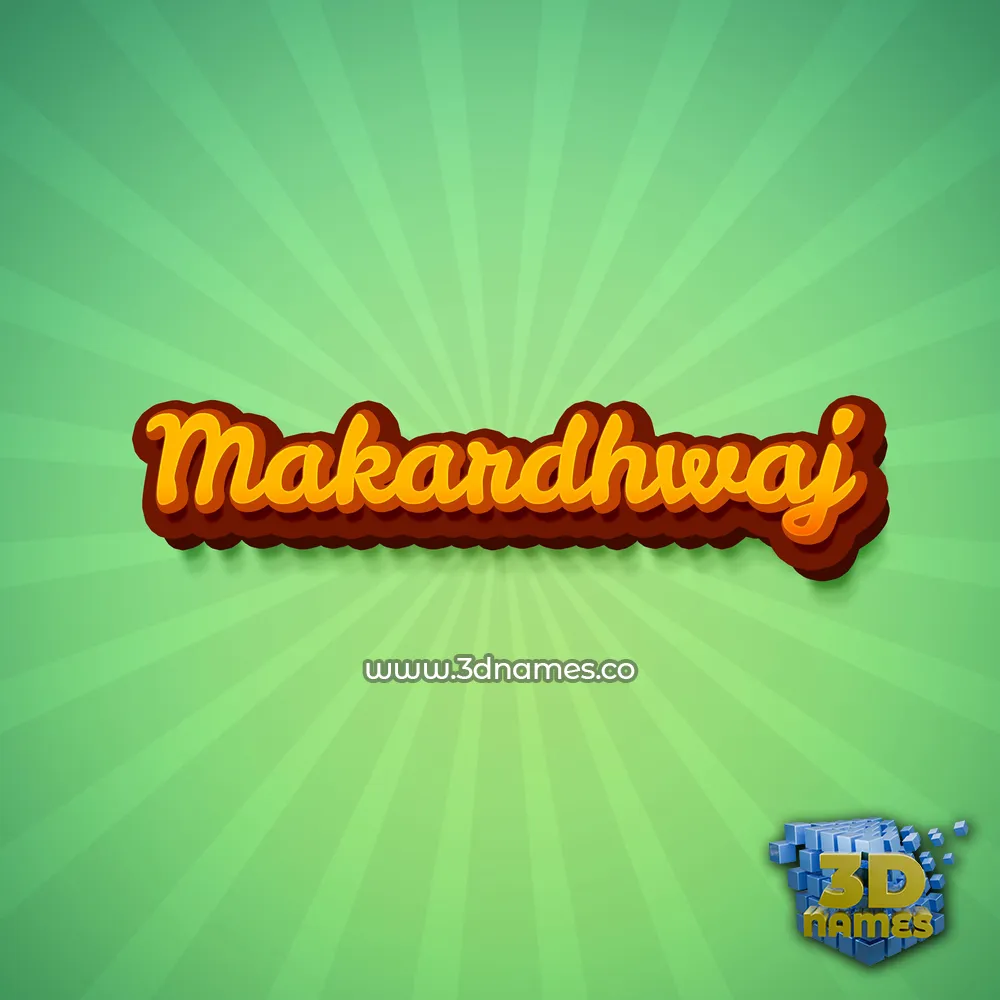 makardhwaj in Green Rays style - 3D name wallpaper