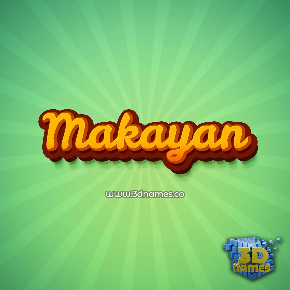 makayan in Green Rays style - 3D name wallpaper