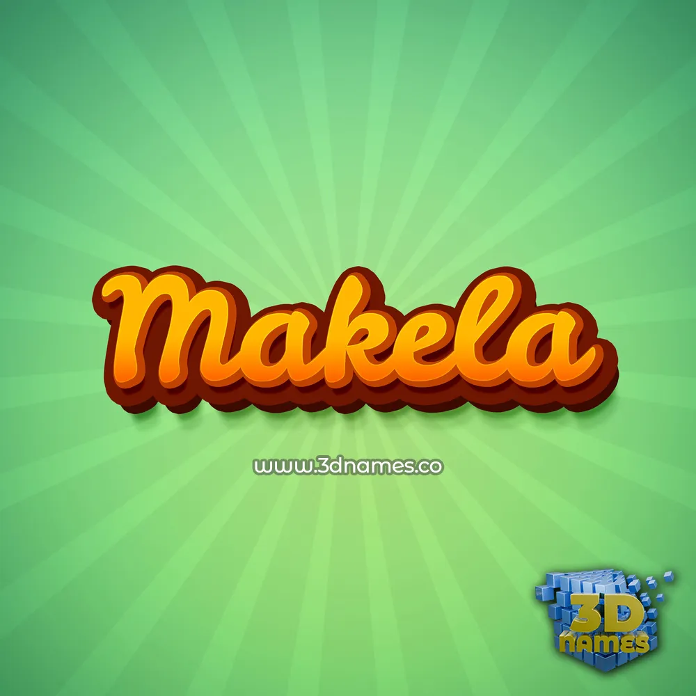 makela in Green Rays style - 3D name wallpaper