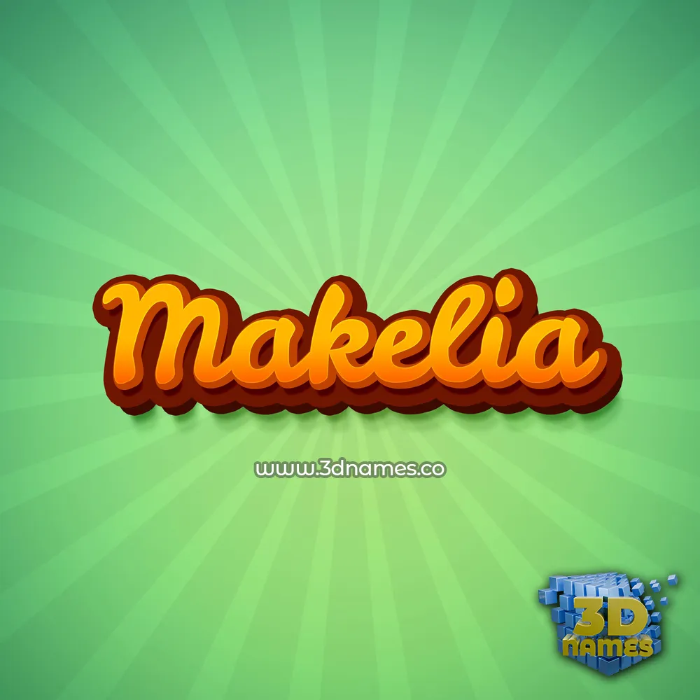 makelia in Green Rays style - 3D name wallpaper