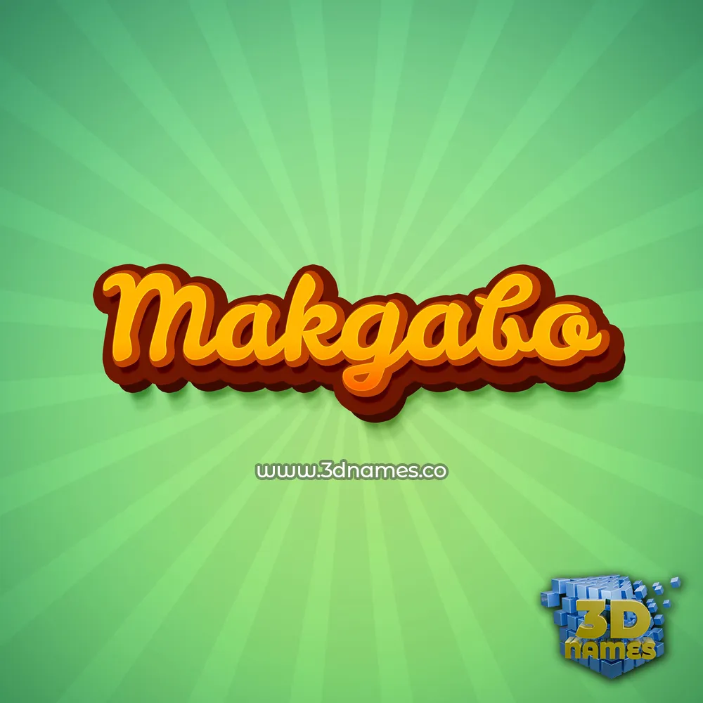 makgabo in Green Rays style - 3D name wallpaper