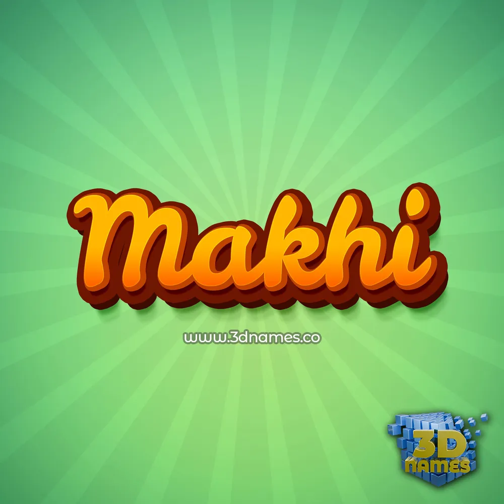 makhi in Green Rays style - 3D name wallpaper