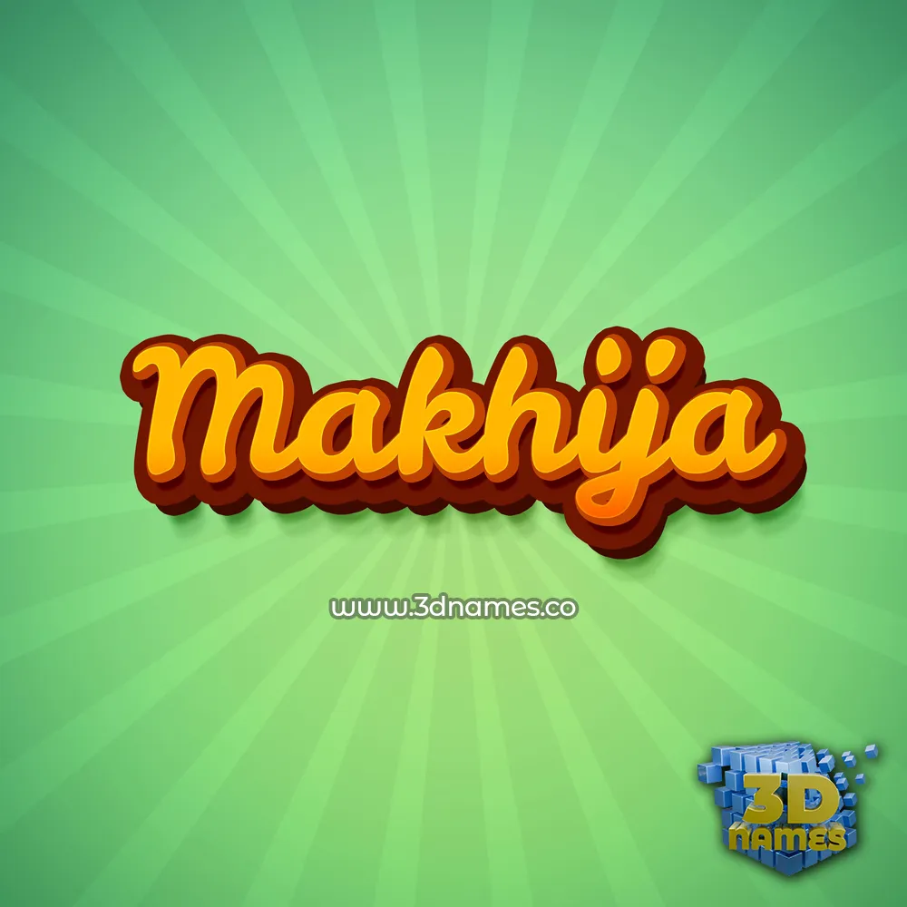 makhija in Green Rays style - 3D name wallpaper