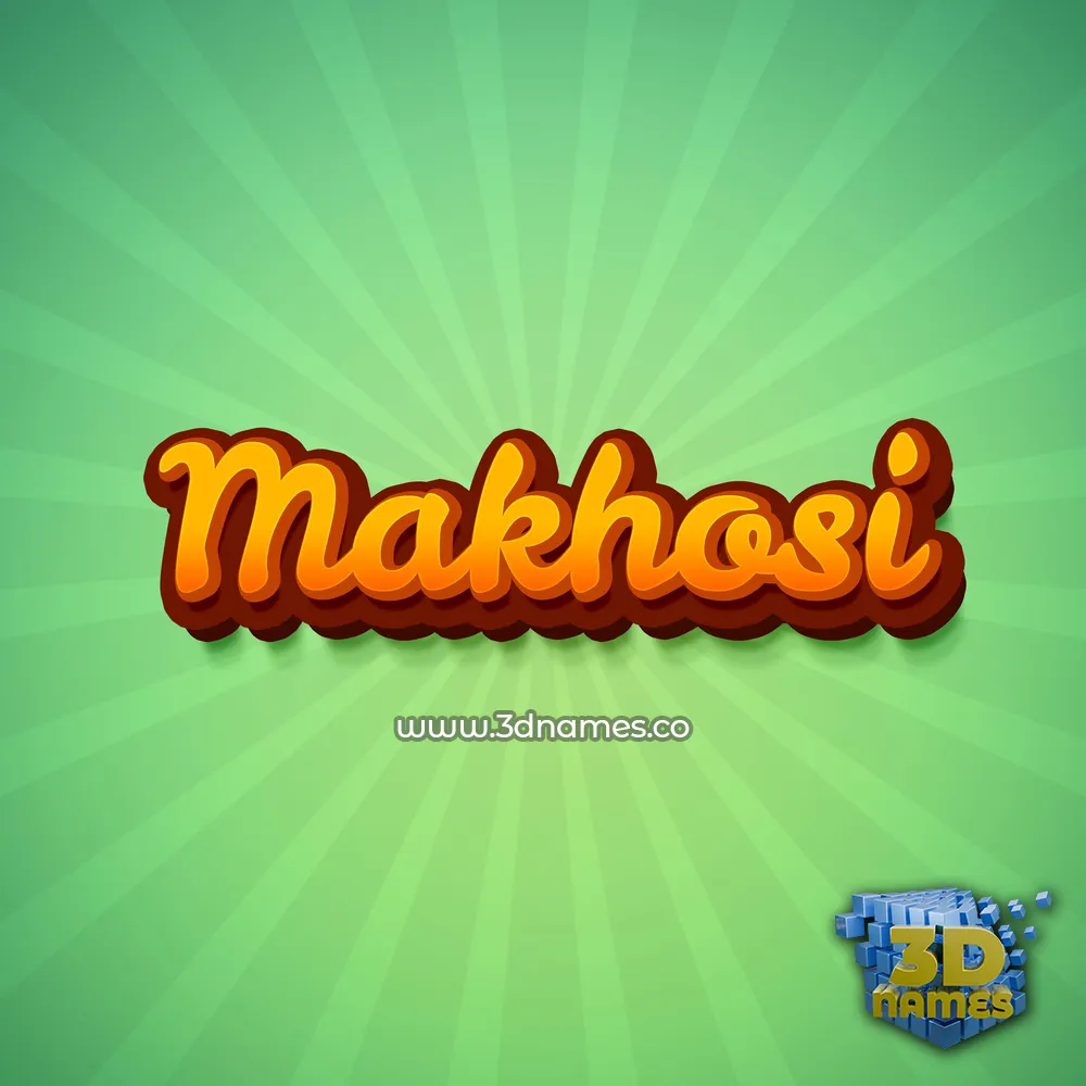 makhosi in Green Rays style - 3D name wallpaper