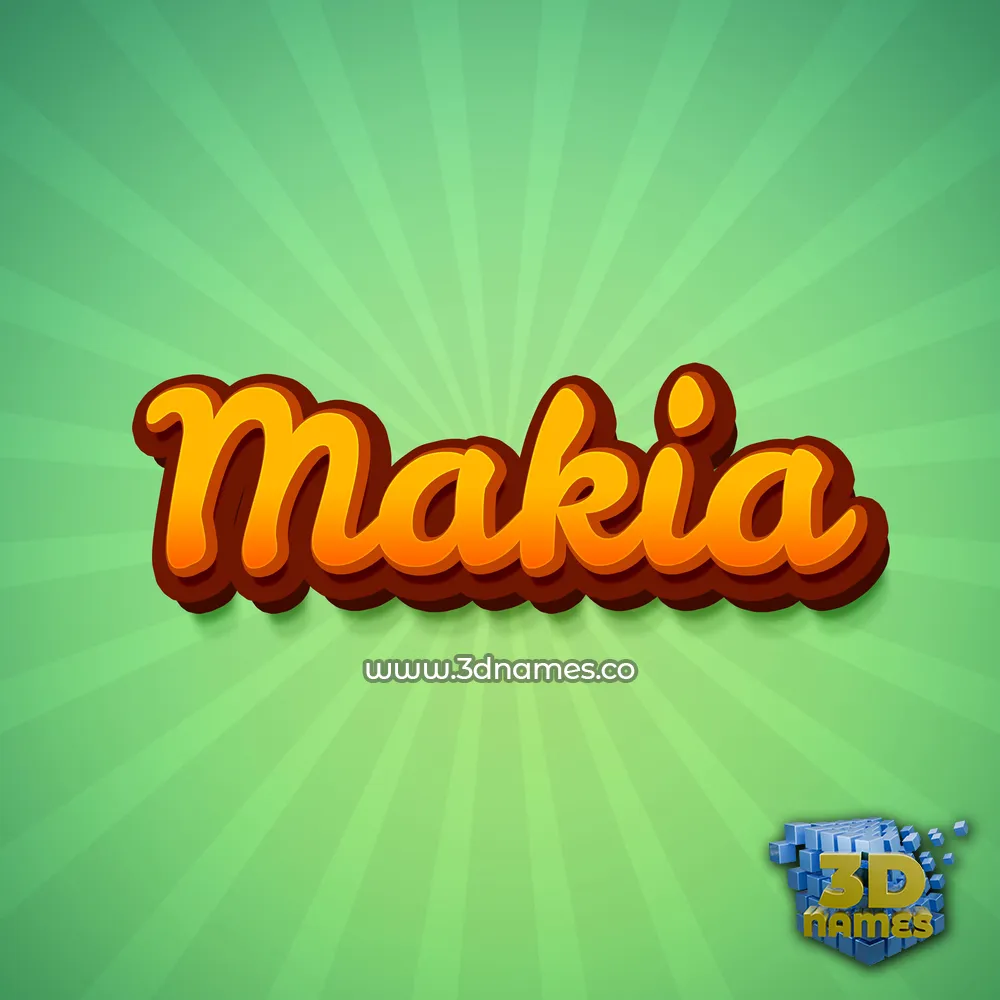 makia in Green Rays style - 3D name wallpaper
