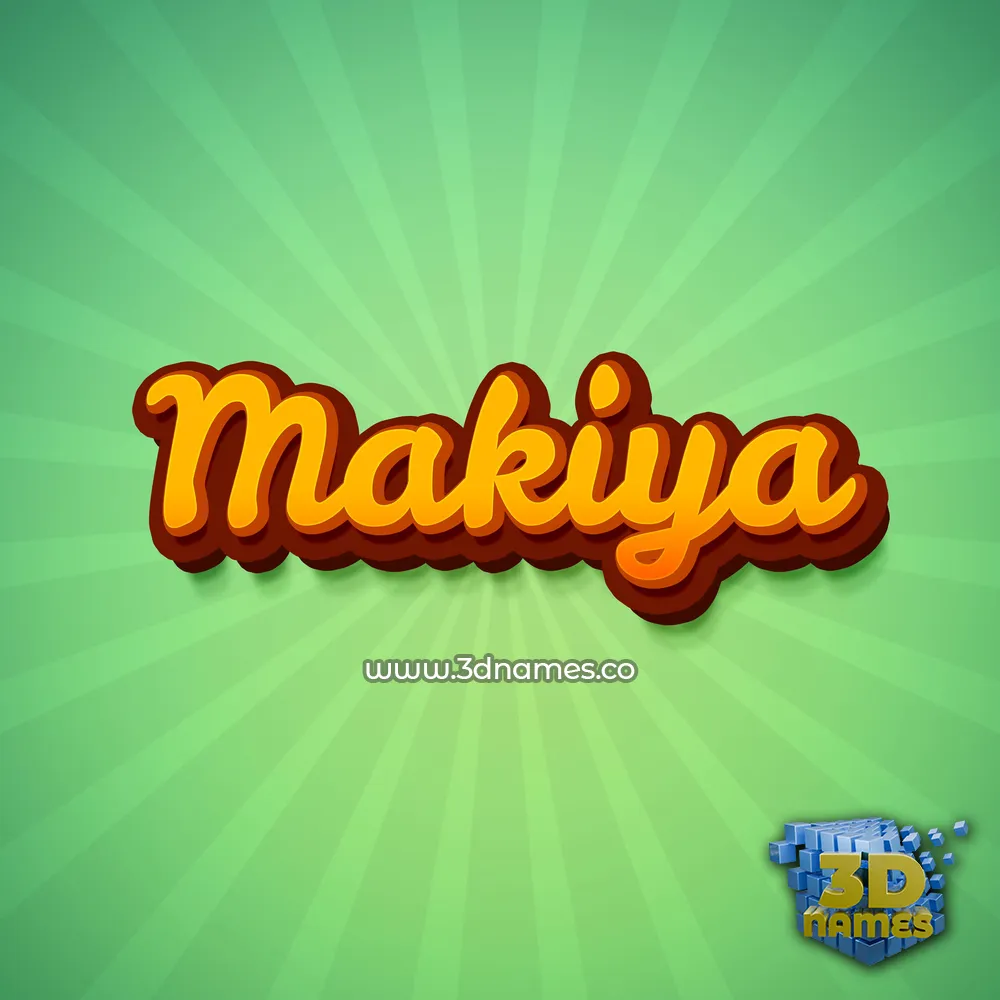 makiya in Green Rays style - 3D name wallpaper