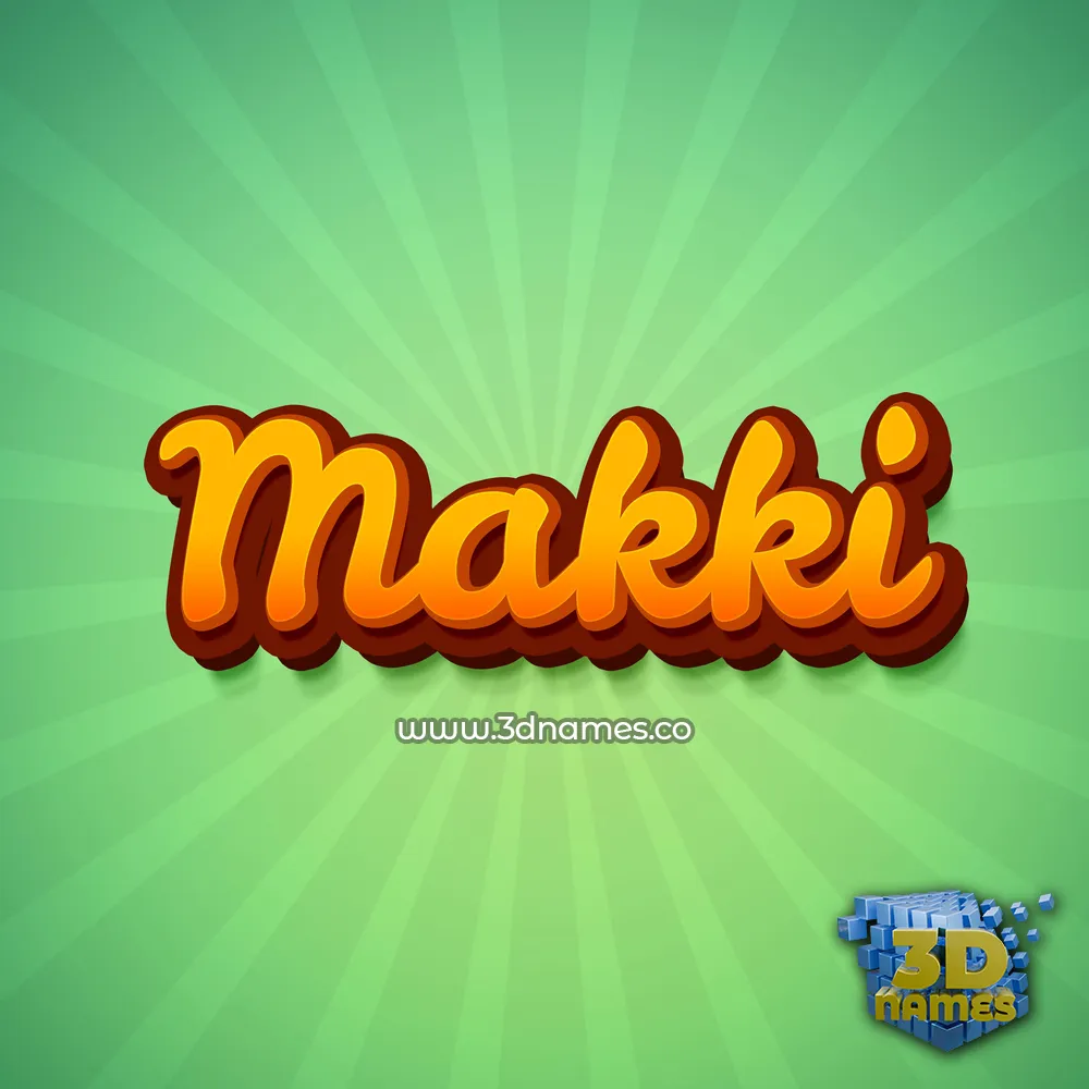makki in Green Rays style - 3D name wallpaper