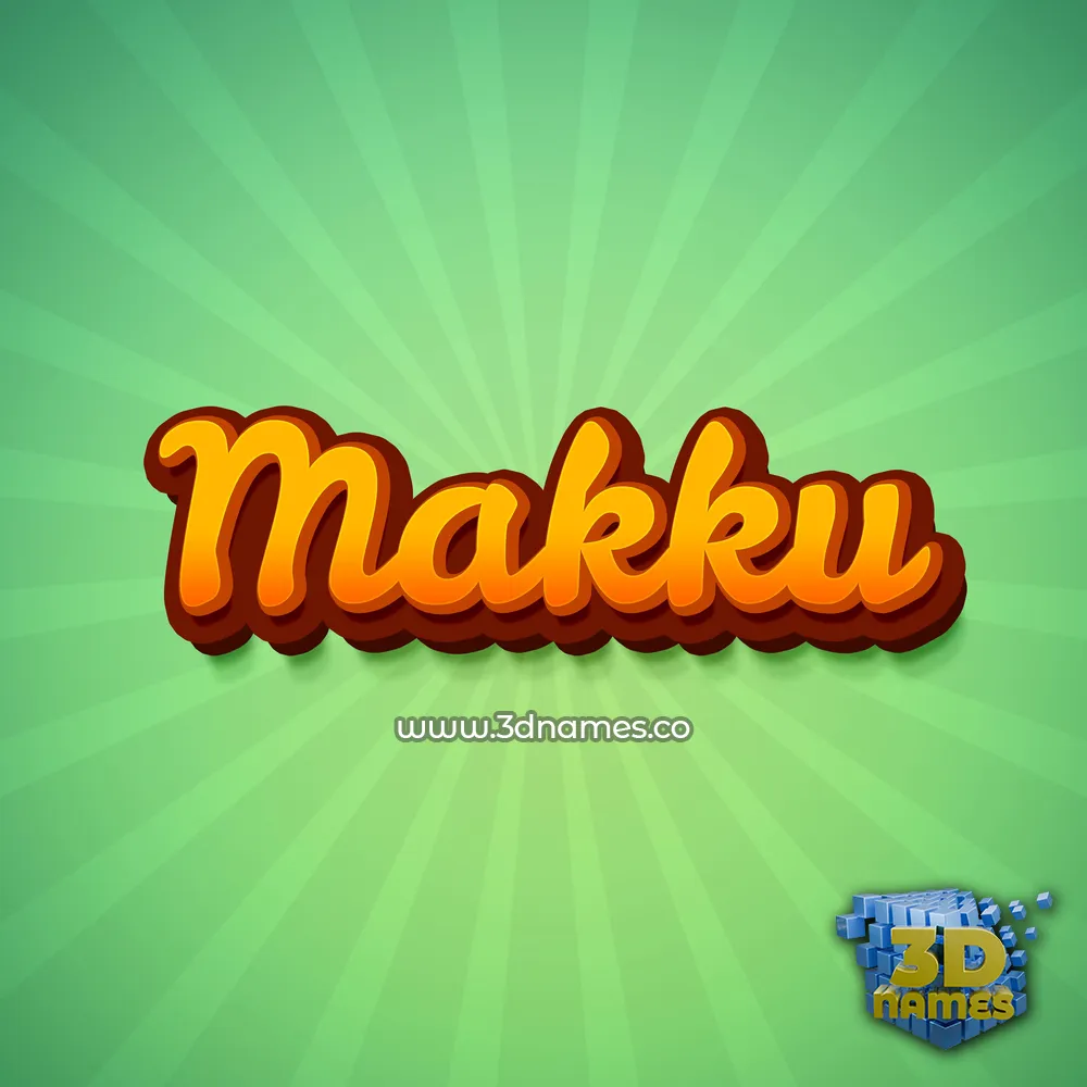 makku in Green Rays style - 3D name wallpaper
