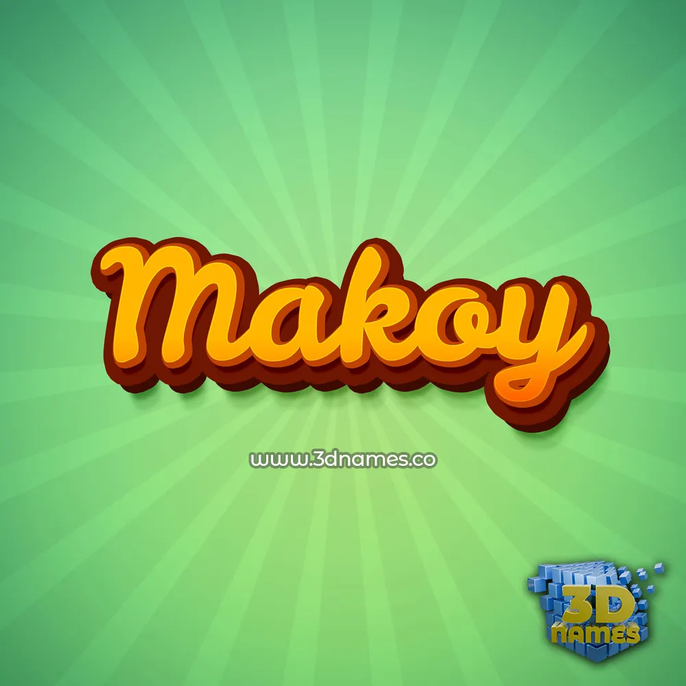 makoy in Green Rays style - 3D name wallpaper
