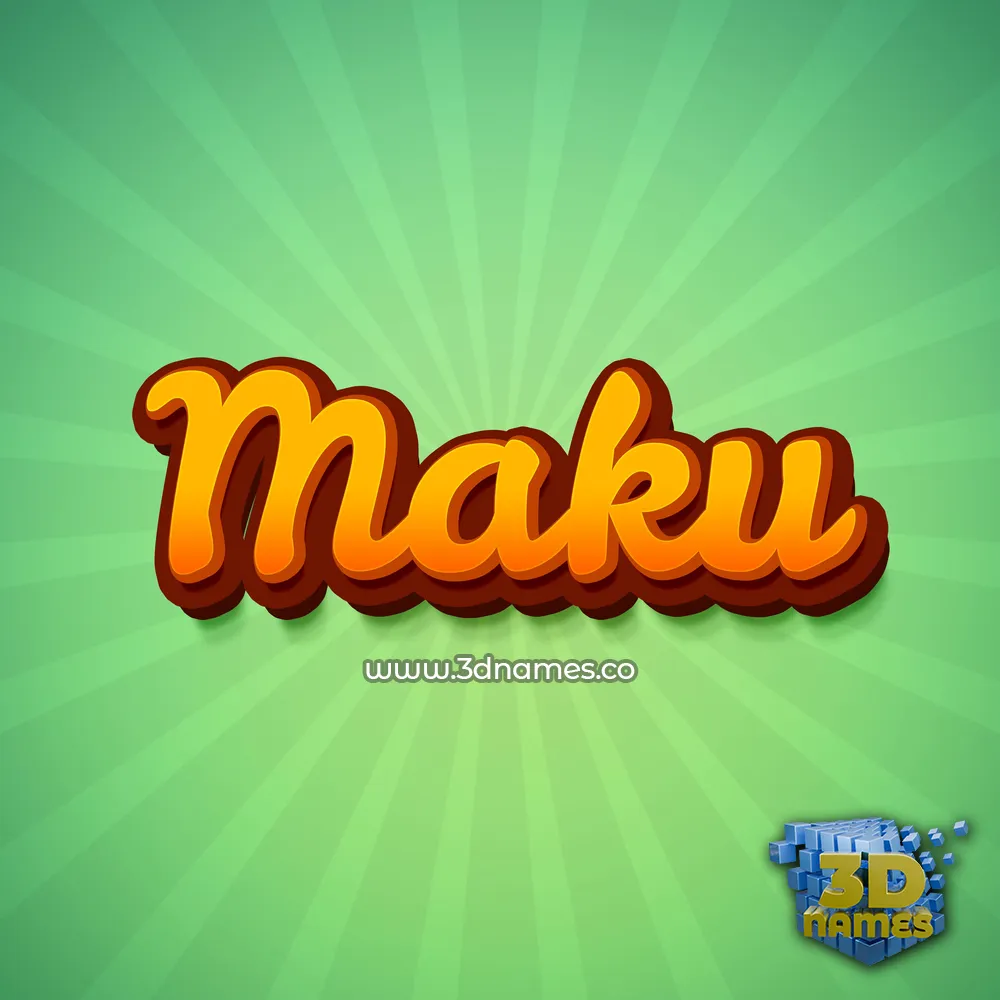 maku in Green Rays style - 3D name wallpaper