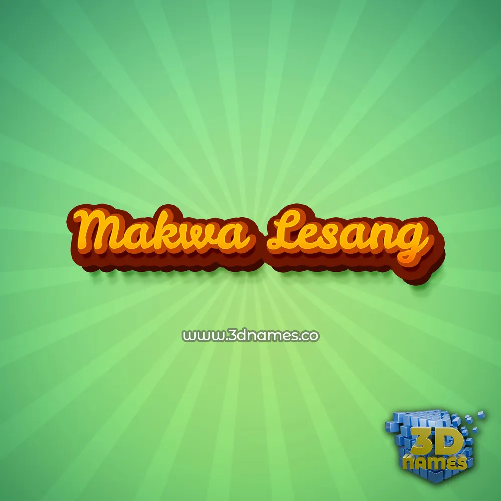 makwa lesang in Green Rays style - 3D name wallpaper