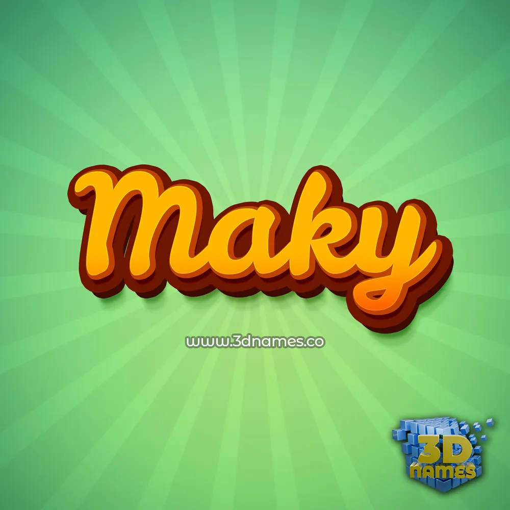 maky in Green Rays style - 3D name wallpaper