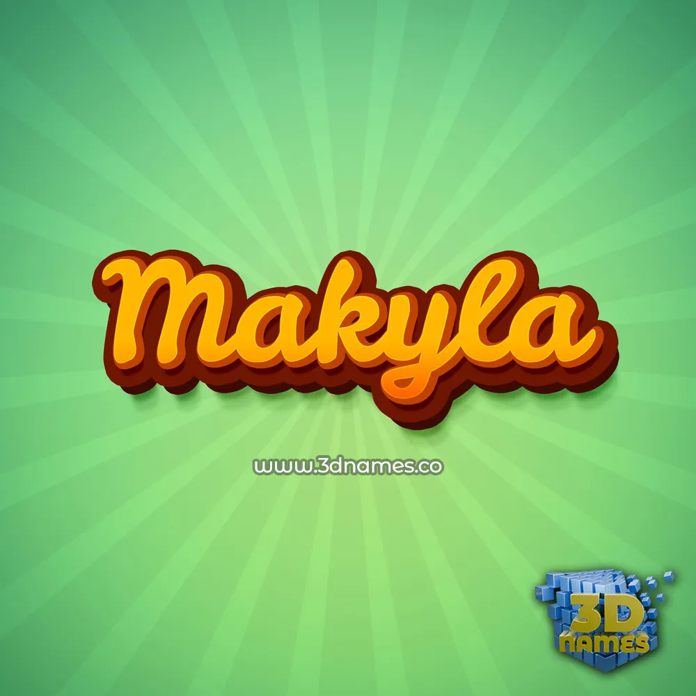 makyla in Green Rays style - 3D name wallpaper