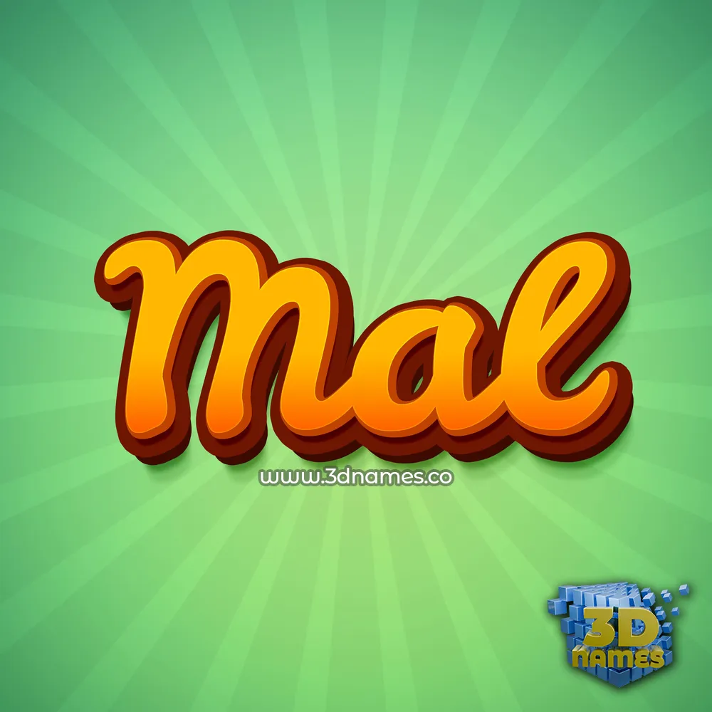 mal in Green Rays style - 3D name wallpaper