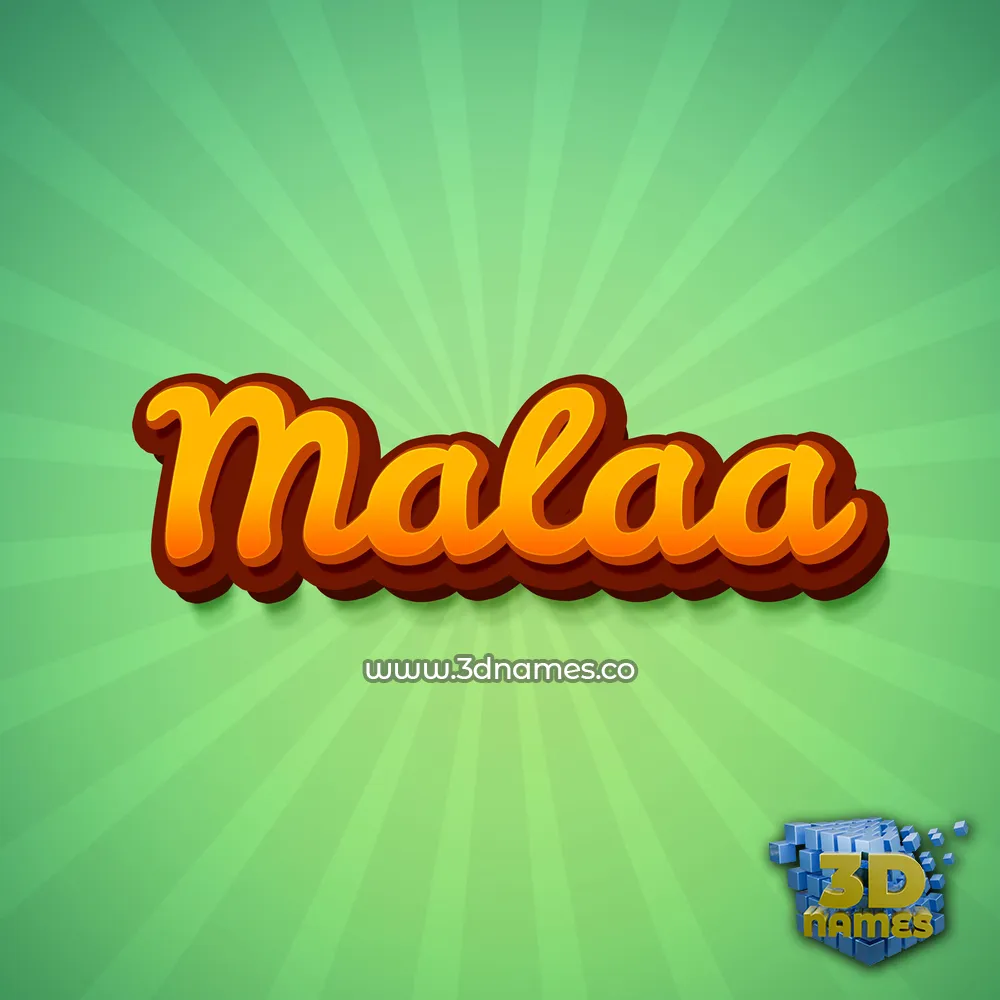 malaa in Green Rays style - 3D name wallpaper
