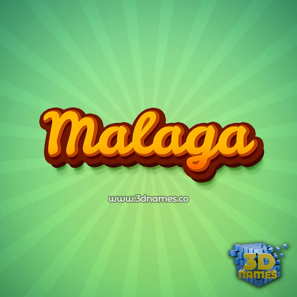 malaga in Green Rays style - 3D name wallpaper