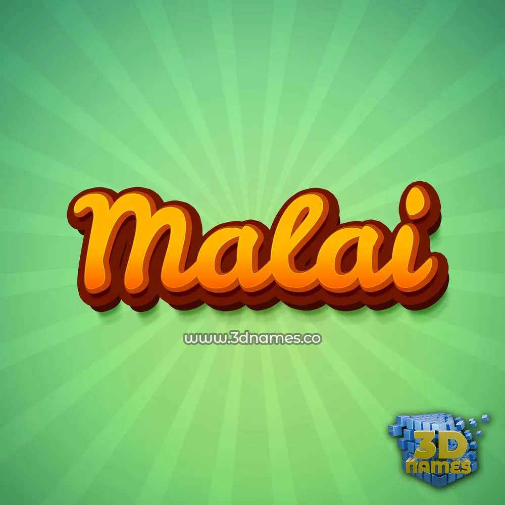 malai in Green Rays style - 3D name wallpaper