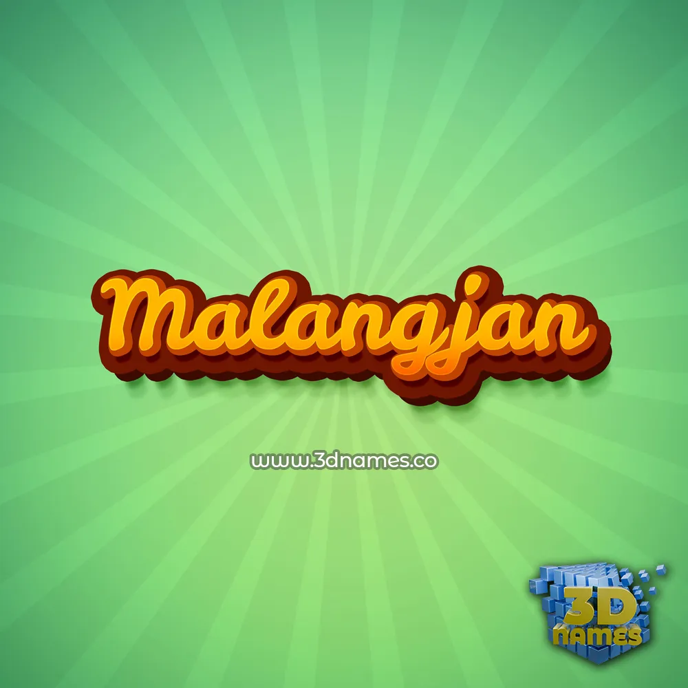 malangjan in Green Rays style - 3D name wallpaper