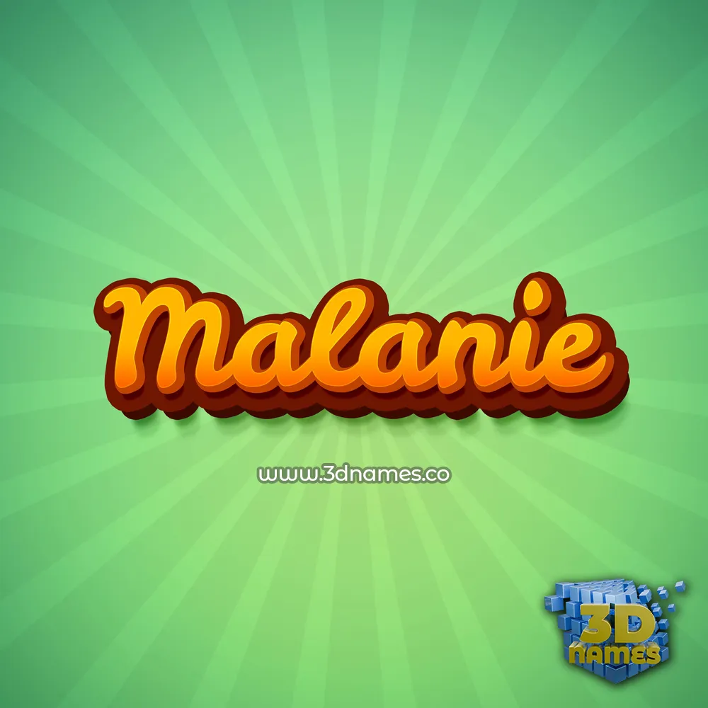 malanie in Green Rays style - 3D name wallpaper