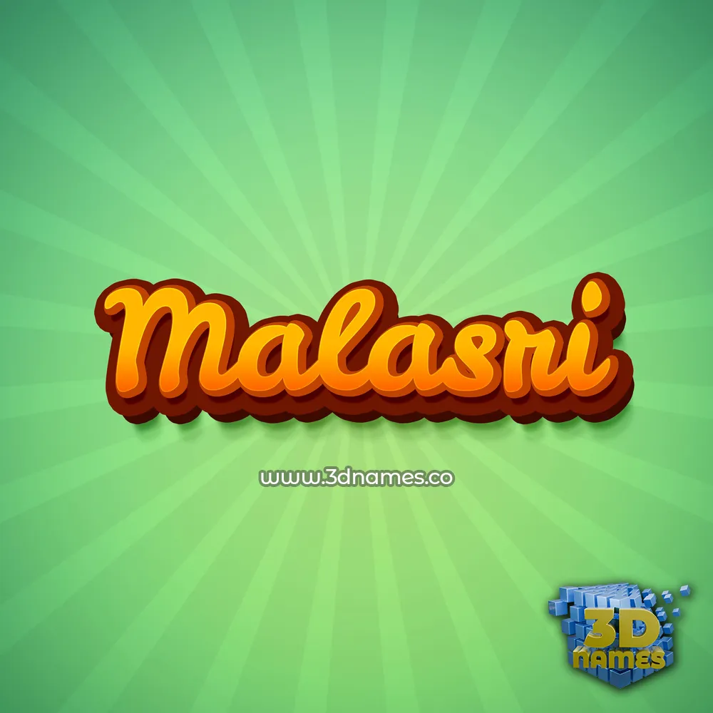 malasri in Green Rays style - 3D name wallpaper