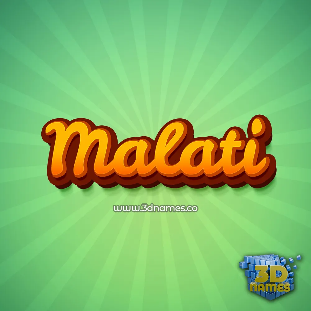 malati in Green Rays style - 3D name wallpaper