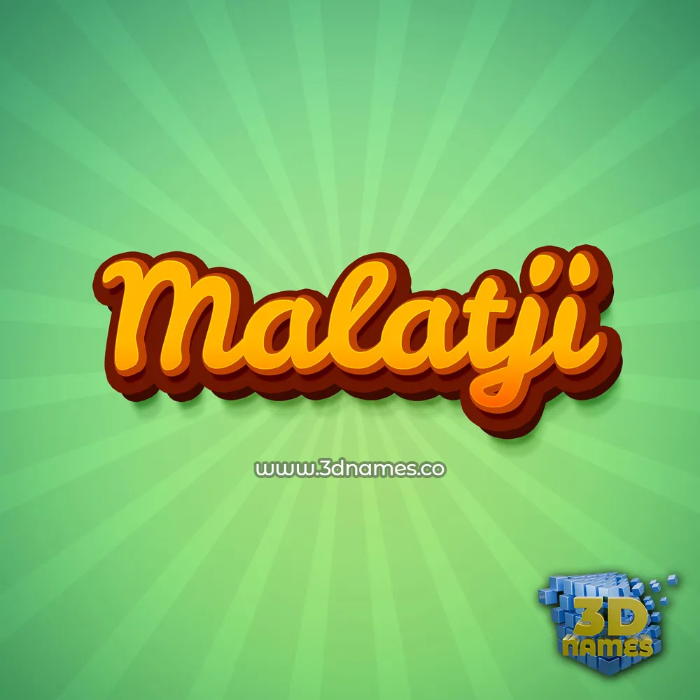 malatji in Green Rays style - 3D name wallpaper