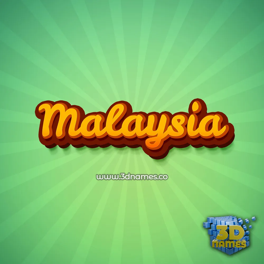 malaysia in Green Rays style - 3D name wallpaper